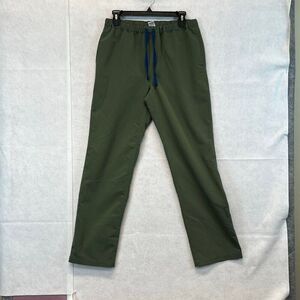 FIGS Men’s Scrub Pants Size Med Green Drawstring Straight Leg Stretch Pockets